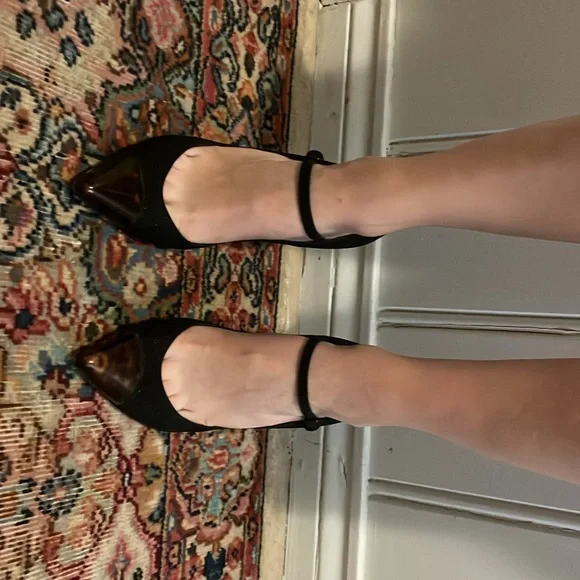 Stuart Weitzman heels with wood look toes! - Picture 2 of 8